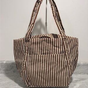 BAGGU MINI CLOUD BAG-BROWN STRIPE